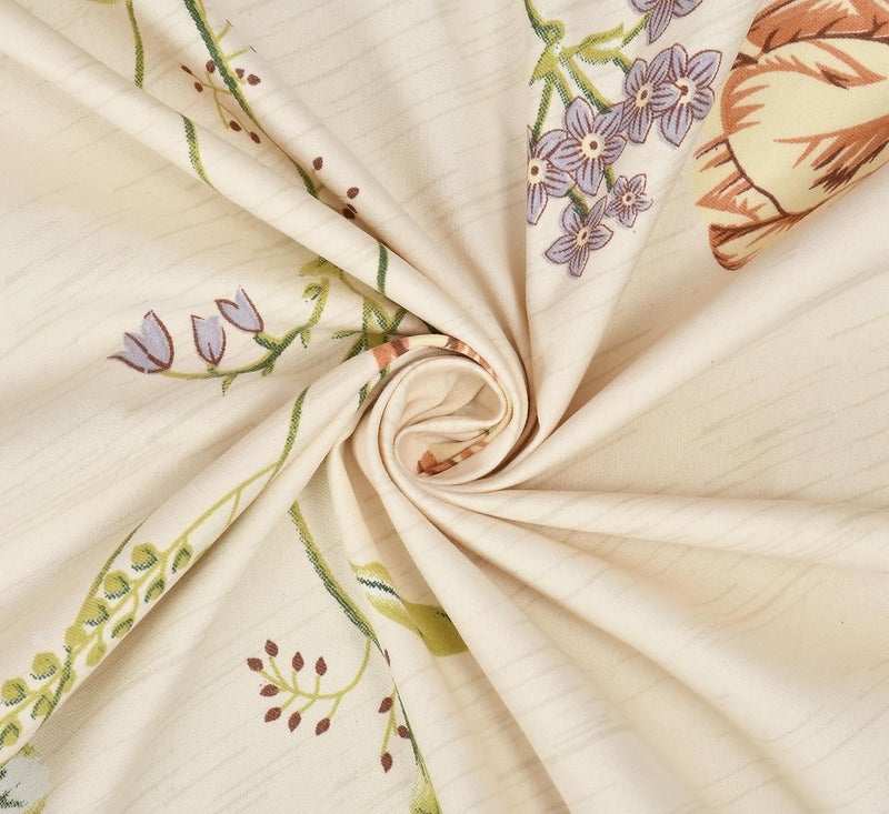 STARNSTYLE 100% Cotton Super Soft 240 Thread Count Elastic Fitted King Size Bedsheet with 2 Pillow Covers - Floral Design - Image 5